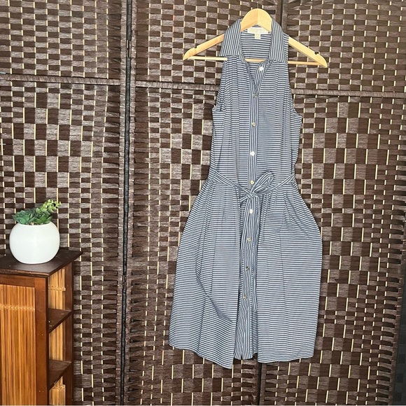 Michael Kors Blue and White Sleeveless Halter Sundress - Picture 5 of 8